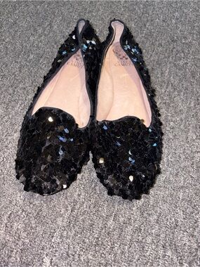 VINCE CAMUTO LORIA BLACK SEQUIN FLAT